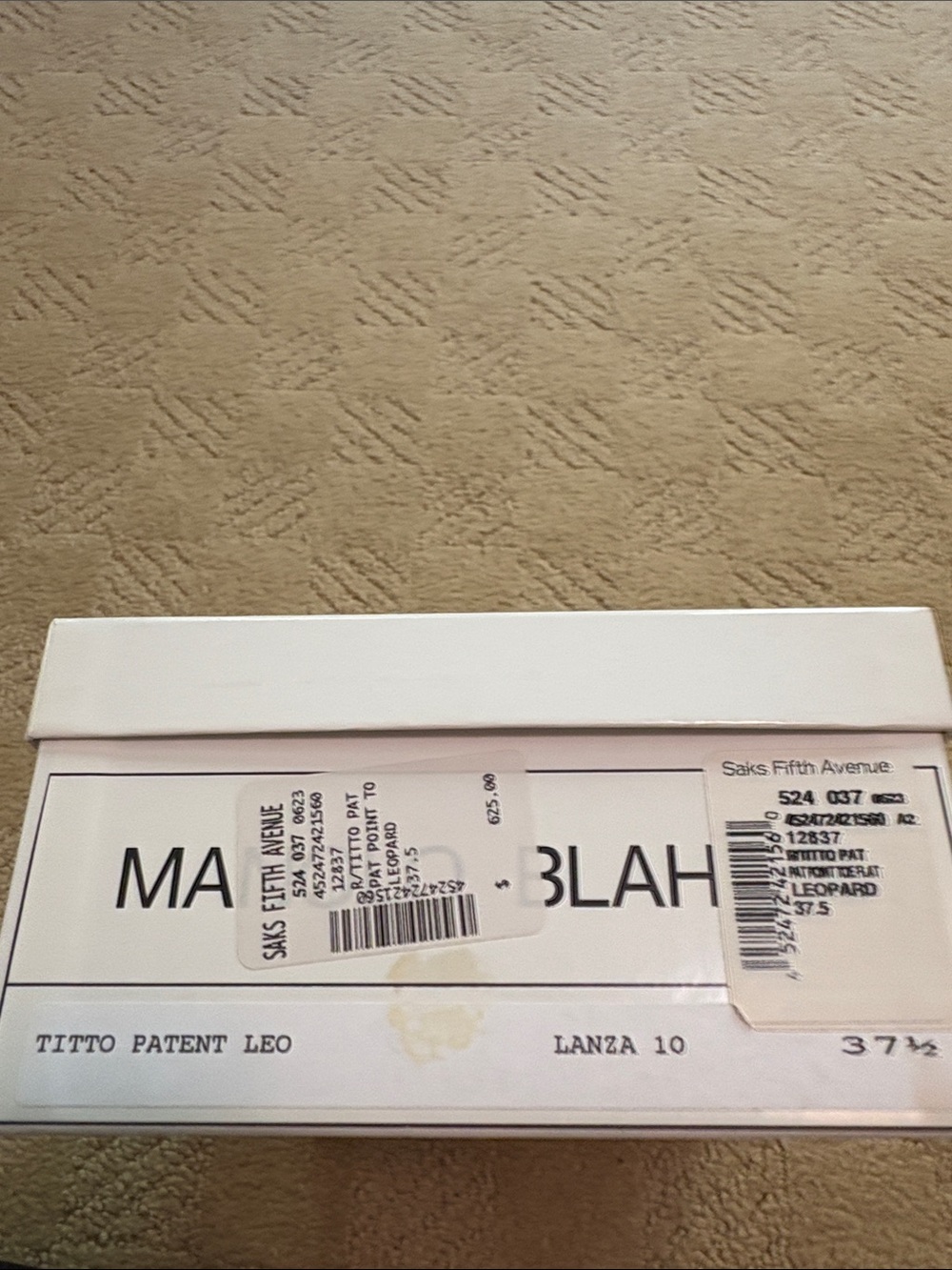 Manolo Blahnik Patent Leopard  Flat Euro size 37.5 - Picture 7 of 7